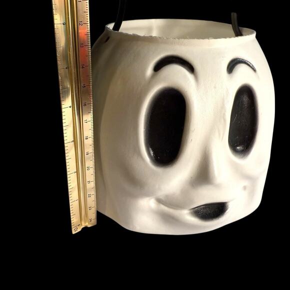 VTG Empire Spooky Ghost Face Plastic Blow Mold Bucket Pail Halloween Trick Treat - Picture 8 of 12